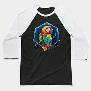 Parrot Rainy Day With Umbrella Baseball T-Shirt